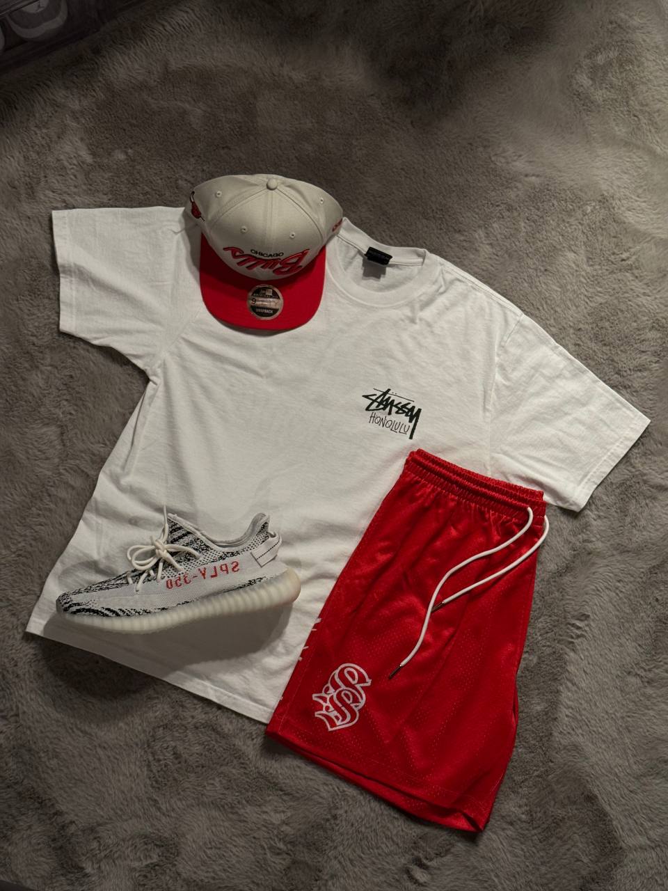 Red Streetsoul Mesh Shorts