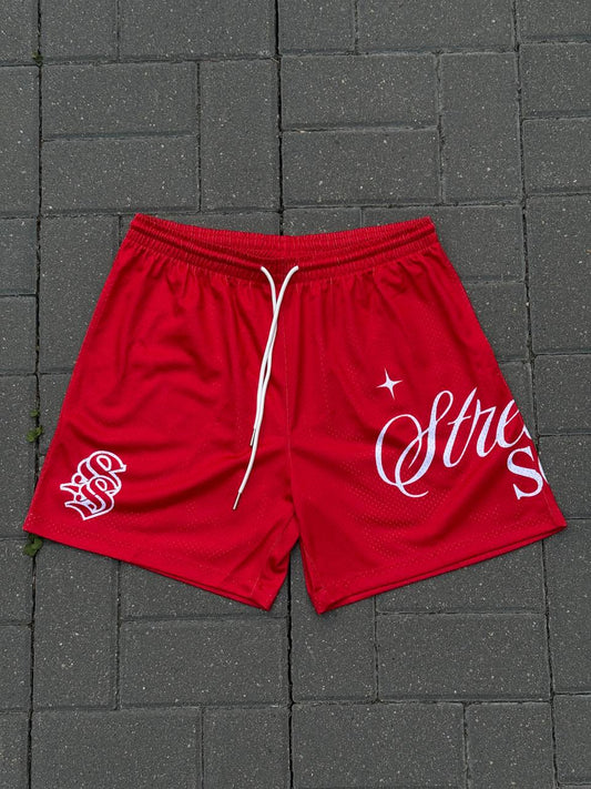 Red Streetsoul Mesh Shorts